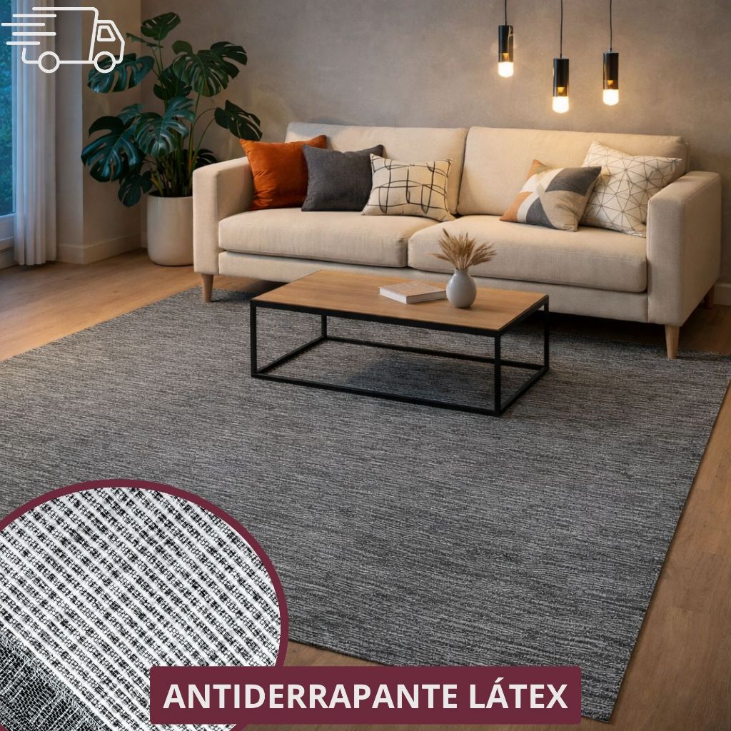 Tapete Jacquard 2,00 m x 1,40 m Antiderrapante Geométrico Sala Escritório Quarto