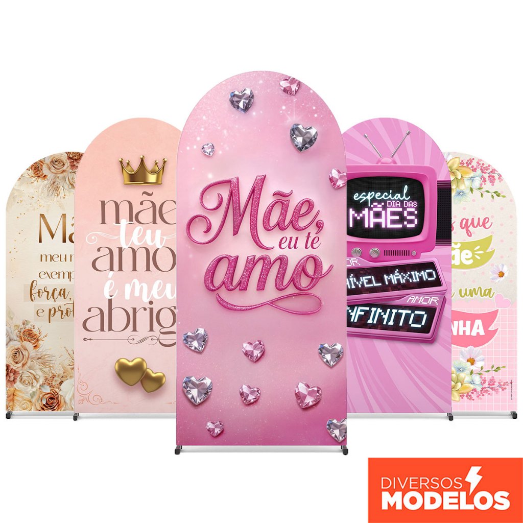 Capa para Painel Romano Decoração Dia das Mães Sublimado Com Elástico Em Tecido 2x1m