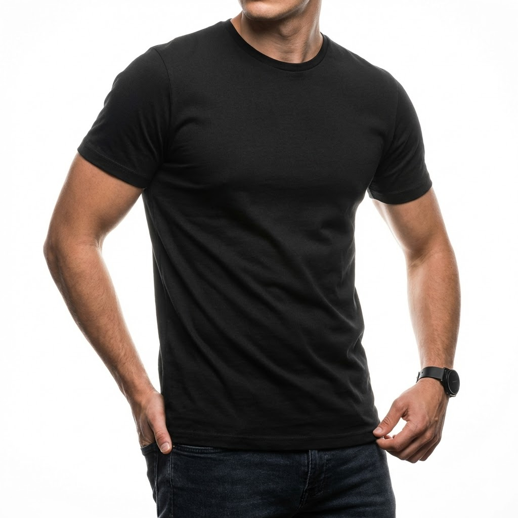 Camiseta Masculina Básica Preta 100% Algodão Premium Lisa Oferta Manga Curta Conforto Envio Imediato