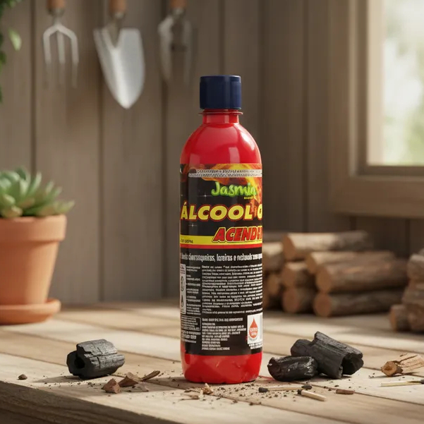 Gel Acendedor de Lareiras,Churrasqueiras e Rechauds Jasmin 500ml-80ºINPM-segurança e rapidez