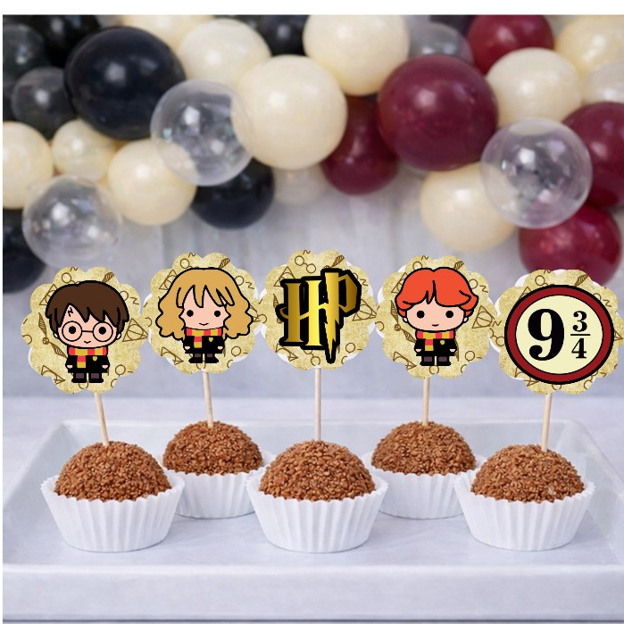Topper de docinhos ou cupcake HARRY POTTER/tags HARRY POTTER/Festa HARRY POTTER