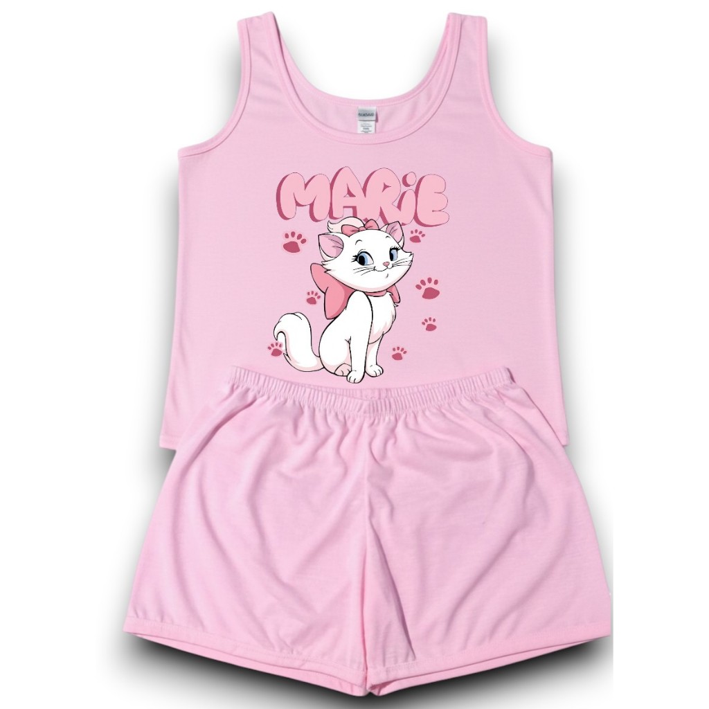 Pijama menina regata infantil verão/do P ao GG personagens