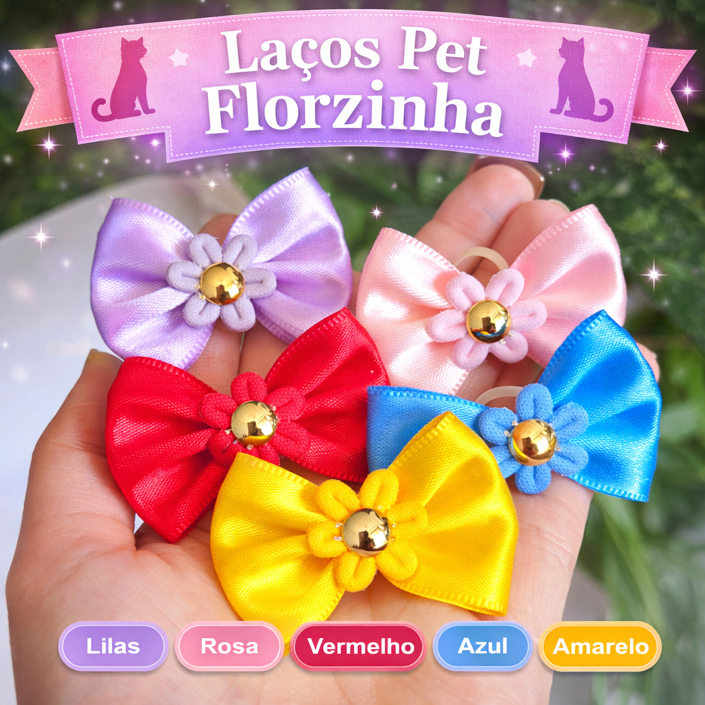 Laços Pet Para Cachorro Femea Lacinhos Pet Flor de Tecido Acessórios Pet Femea Animais de Estimação Enfeites de cachorro
