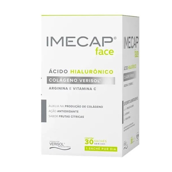 Imecap Face Colágeno Verisol Rejuvenescedor - Hidratação e Antioxidante Sabor Frutas Cítricas 30 Sachês