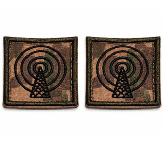 📡 Patch Bordado Comunicação o Par  – Torre de Sinal Camuflado com Velcro
