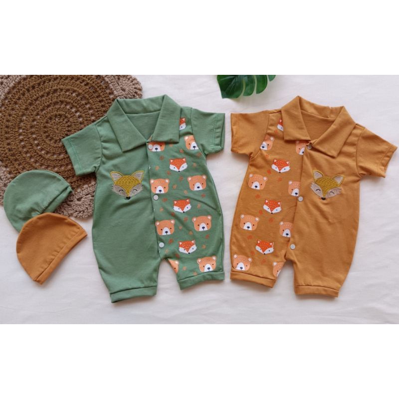 KIT COM 2 MACACÕES+ 2 TOUQUINHAS BORDADO E ESTAMPA DE URSINHO E RAPOSINHA TAMANHO (M)(367 caramelo/pistache) em Oferta na Shopee