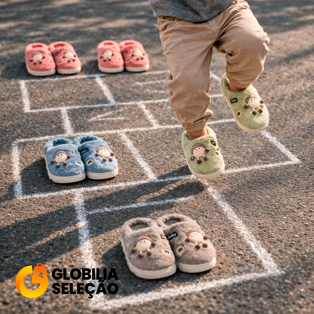 Pantufa Infantil Chinelo De Casa Menino Menina Pelúcia Confortável Antiderrapante Inverno FTX0607MD