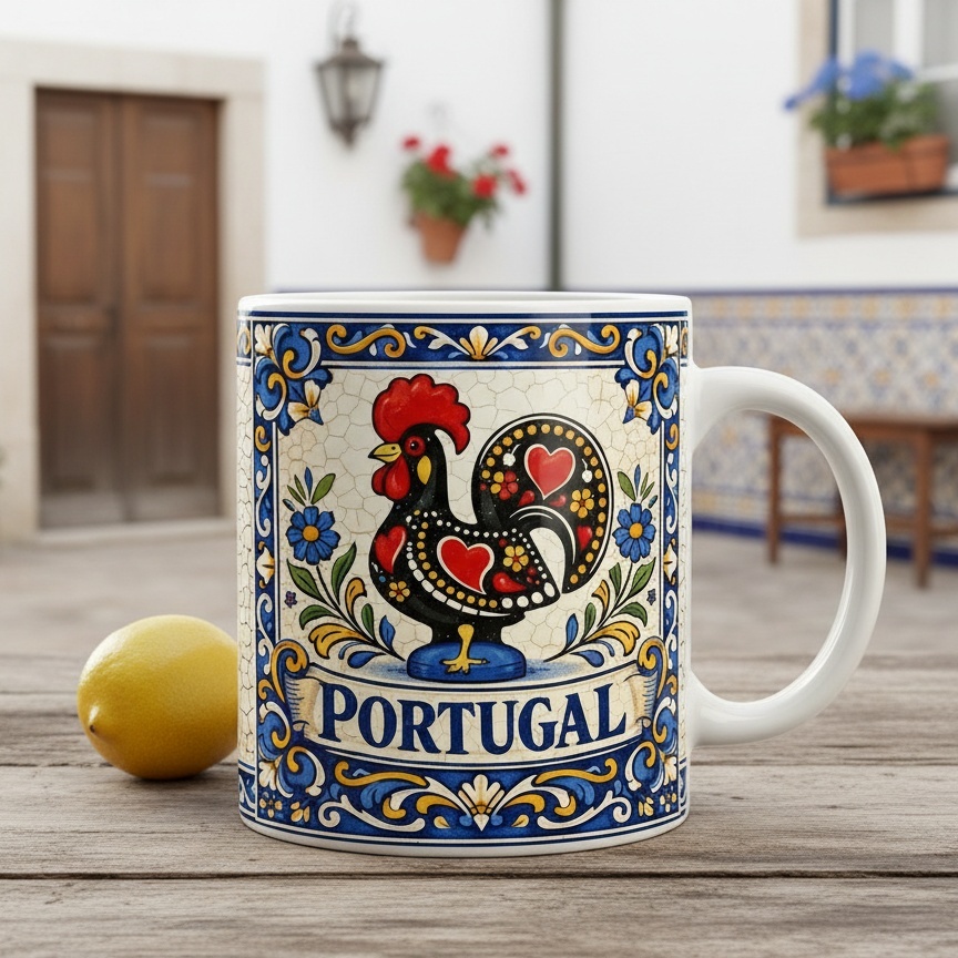 Caneca Porcelana Galo Barcelos - Portugal
