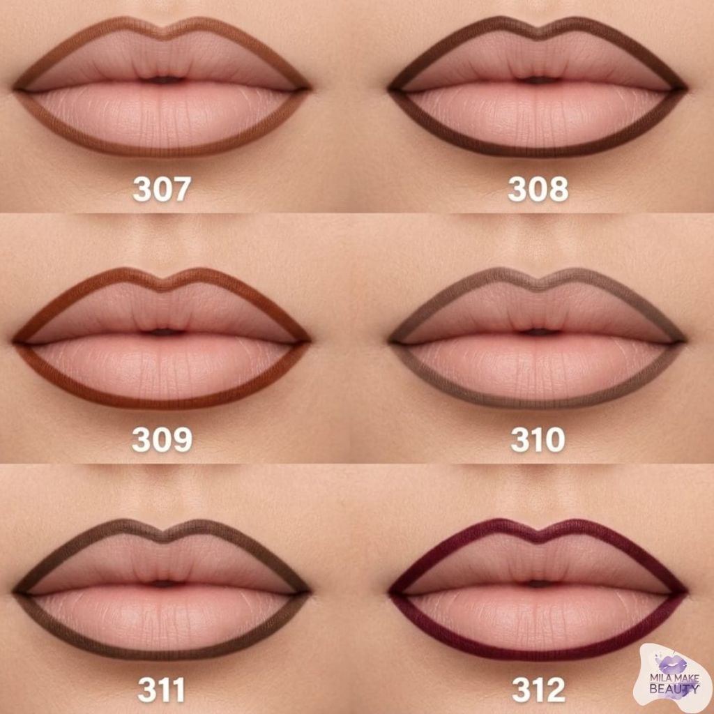 Lápis de Boca Contorno Labial  Volumoso Marrom Efeito Boca Gringa Nude Matte Tons de Marrom Alta Fixação Lançamento