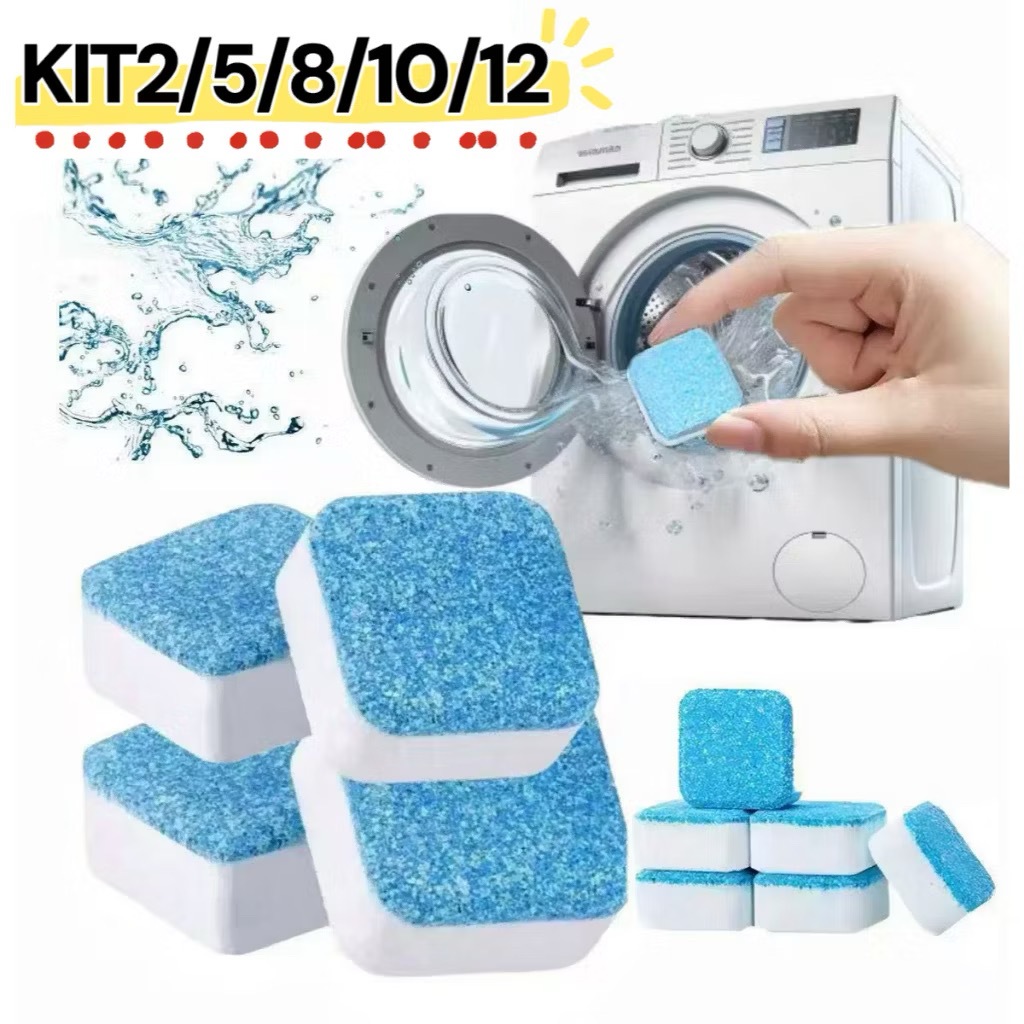 Limpador de máquina de lavar, comprimido efervescente sólido para remover manchas