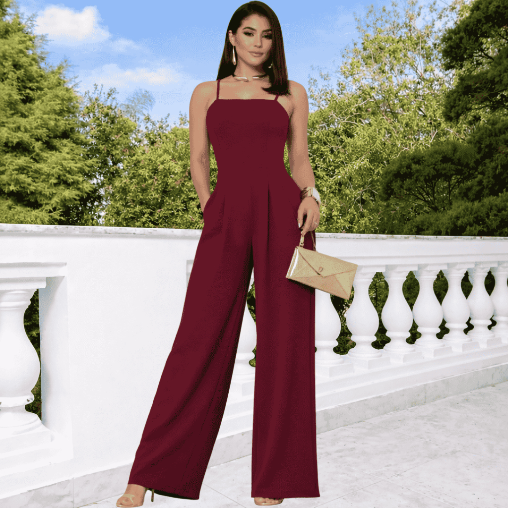 Macacão feminino longo elegante chique Confortável Várias Cores