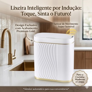 Lixeira com Sofisticada Sensor Automático Inteligente Toque Cesto Lixo Casa Quarto Banheiro Cozinha 8L Yesop em Oferta na Shopee