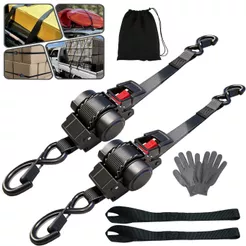 Kit 2 Cintas Catraca Retráteis Capacidade Máxima Carga 800kg Cinta Para Carga Catraca Automática Retrátil 3.65 Metros
