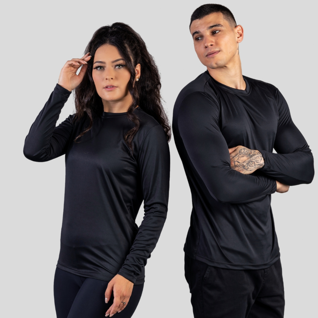Camisas Blusa Segunda Pele Unissex Camiseta Com Proteção Térmica Uv50 P/ Todos Esportes