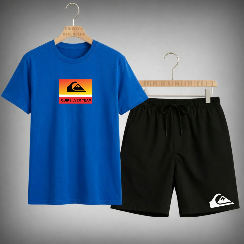 Camisa Camiseta Masculina Quiksilver Lançamento kit Short e camisa Verao