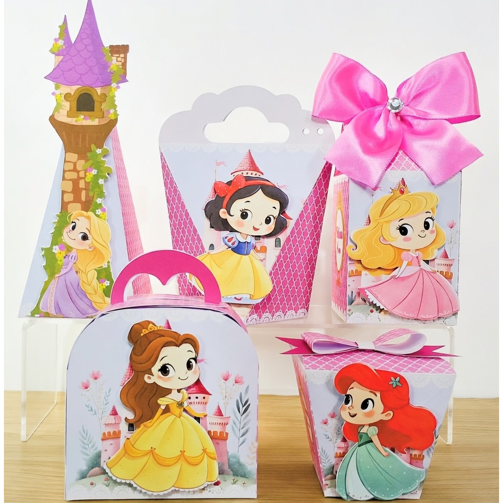 Kit 10,20,30 Lembrancinhas Princesas Baby – Caixa Milk Personalizada Festa Infantil Cute