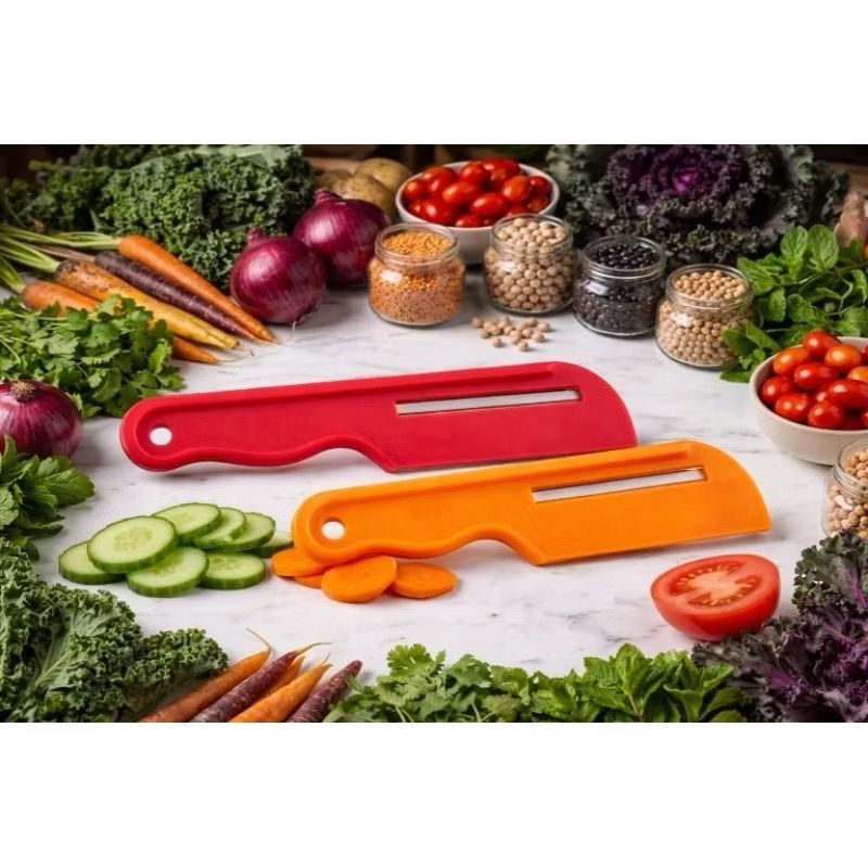 Kit 4 Fatiadores Kitop Picador Cortador Descascador Legumes Cozinha Couve Repolho Batata Cenoura  RR