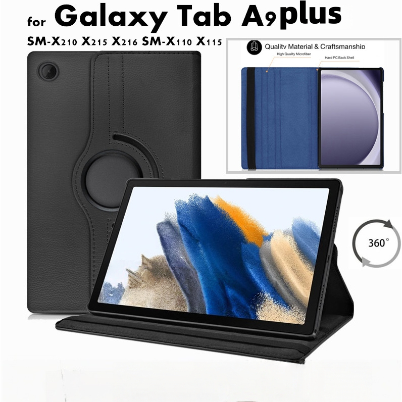 Capa Giratória Compatível com Samsung Tab A9 plus 11” – Antichoque, Suporte, Couro PU Resistente