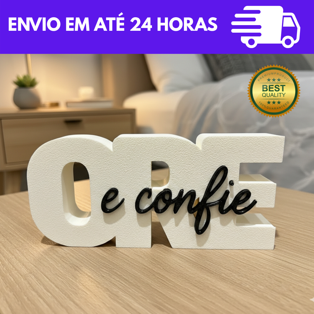 [O MAIS BARATO + ENVIO RÁPIDO] Decoração Inspiradora ORE E CONFIE Minimalista Mesa Quarto Presente