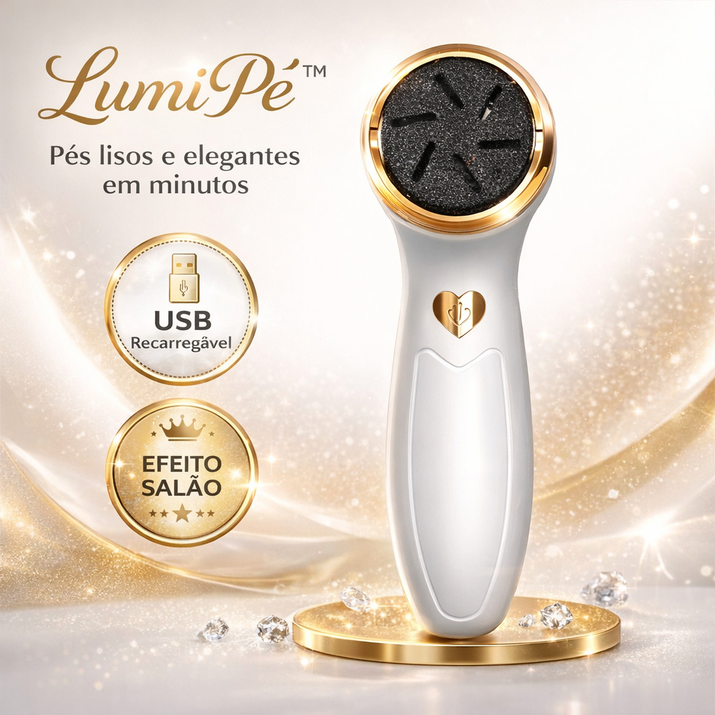 Esfoliador Elétrico para Pés LumiPé™ Removedor de Calos Pedicure Portátil USB Recarregável