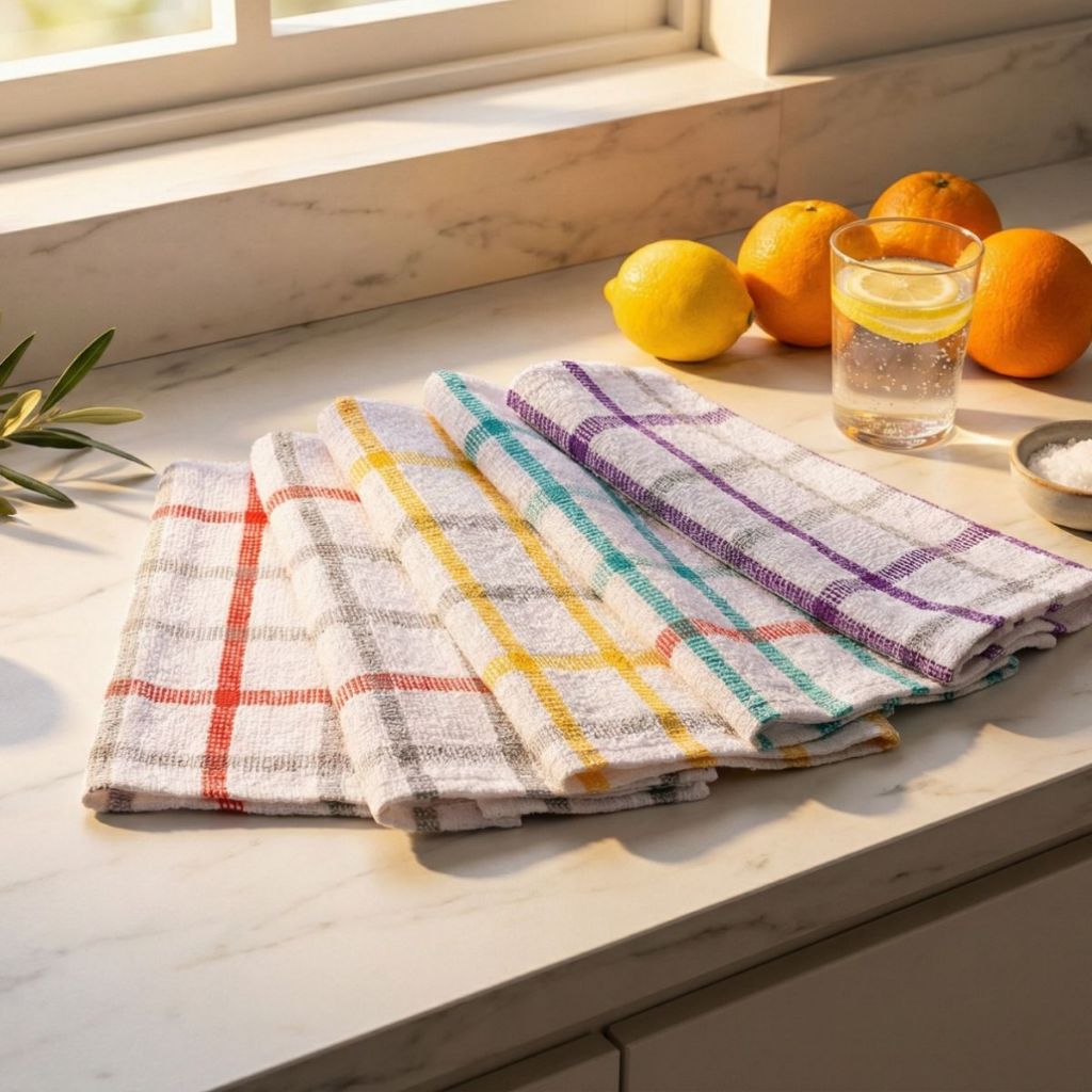 Kit Toalha de Copa Premium Xadrez Macio Qualidade 100% Algodão em Oferta na Shopee