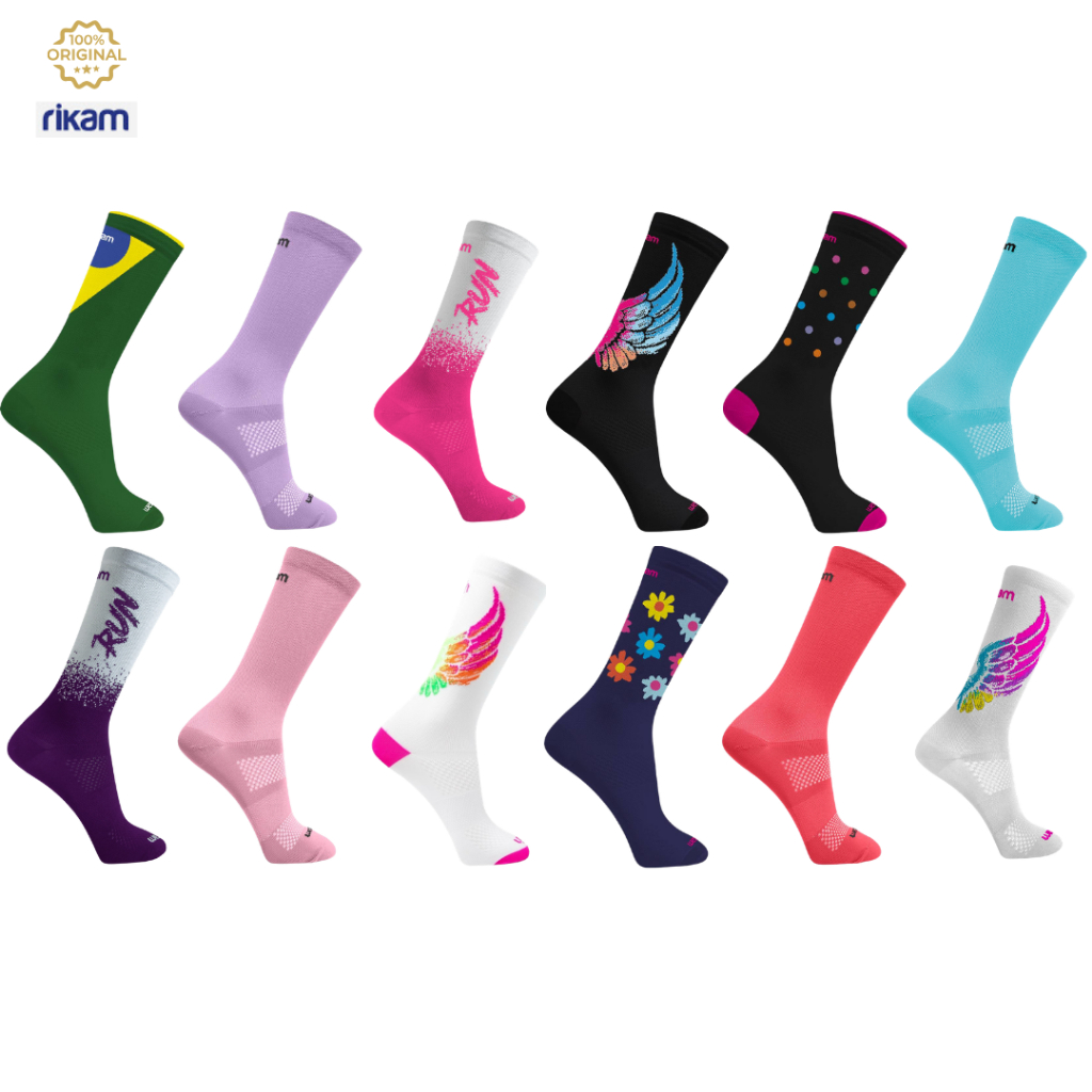 Meia Bike Feminina Alta Qualidade Corrida Ciclismo Performance - Rikam (Linha Premium) em Oferta na Shopee