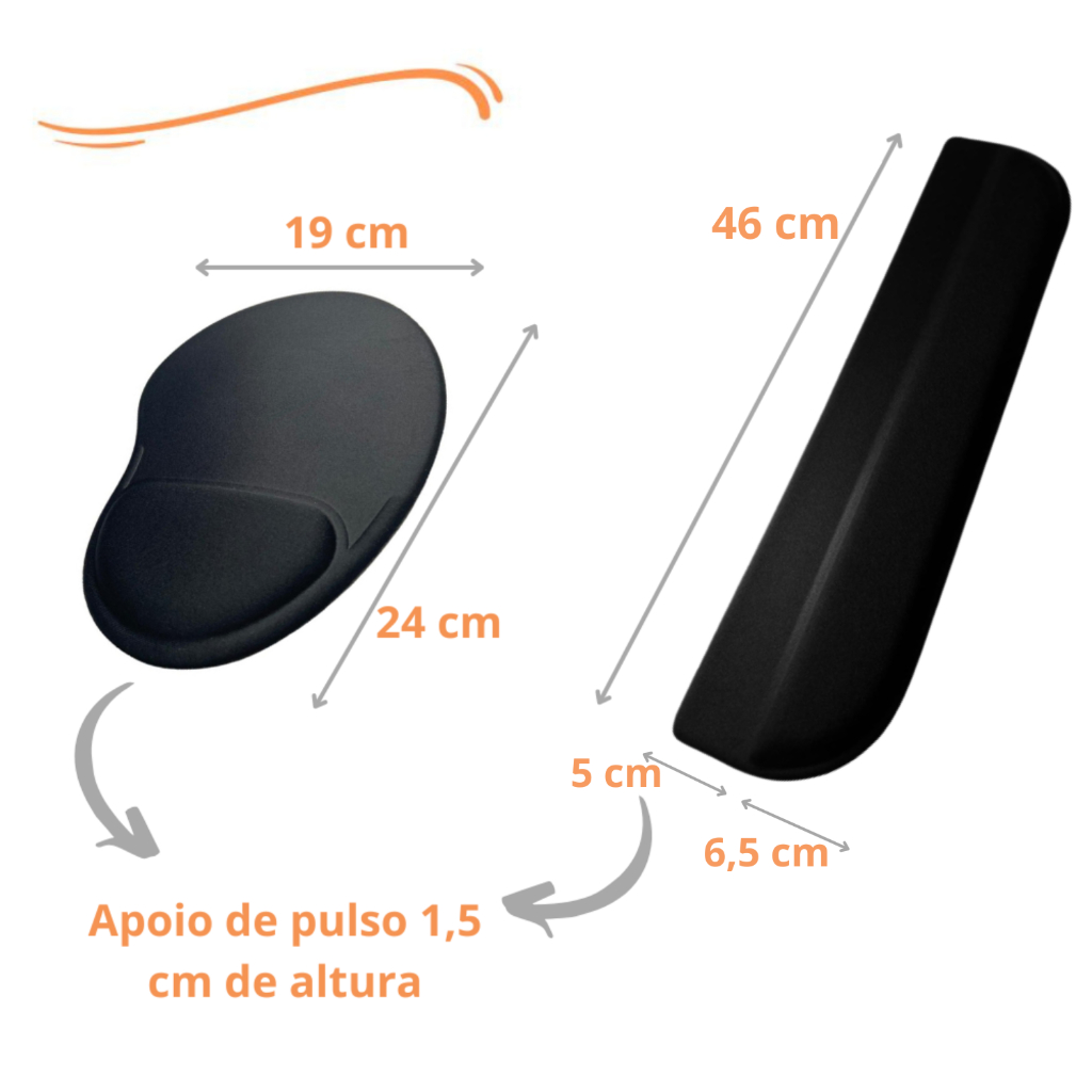 Mouse Pad Ergonômico + Apoio Ergonômico Teclado Home Office Gamer — imagem 2 de 2