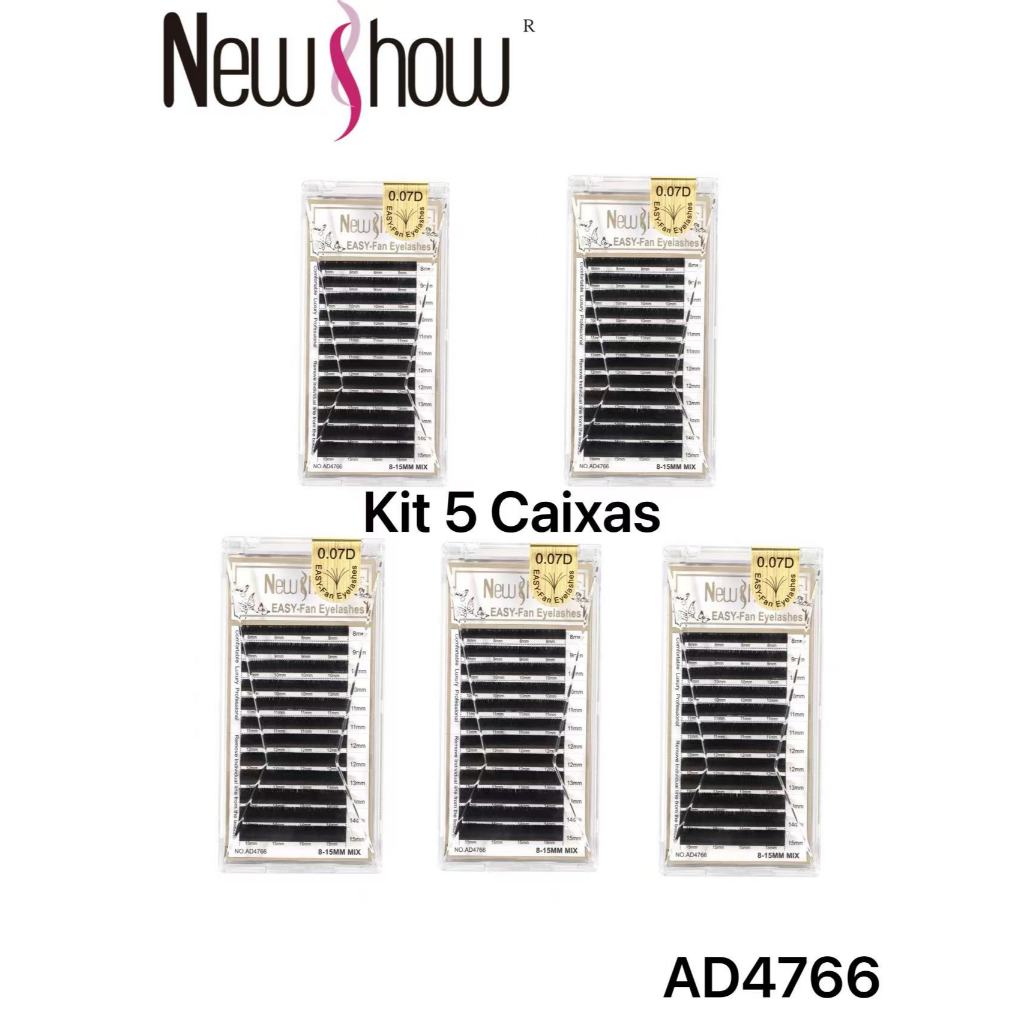 NewShow KIT 5 Cílios Abertura Instantânea Original com Selo Fio/Extensão de Cilios Alongamento em Oferta na Shopee