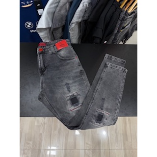 CALÇA..JEANS..JOGADOR..CINZA..ESCURA..QUADRICULADA