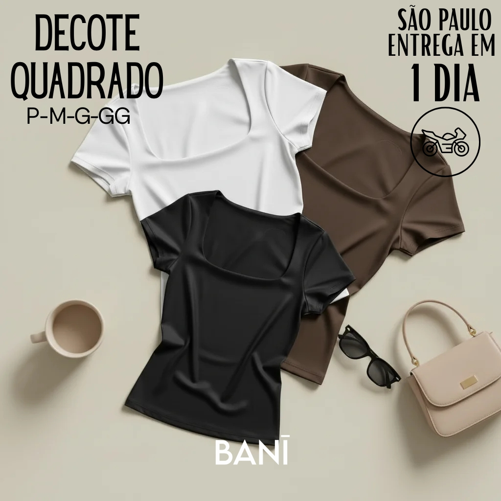Blusa Suplex Feminina Decote Quadrado Manga Curta Forrada Babylook Básica Moda Gringa Y2K em Oferta na Shopee