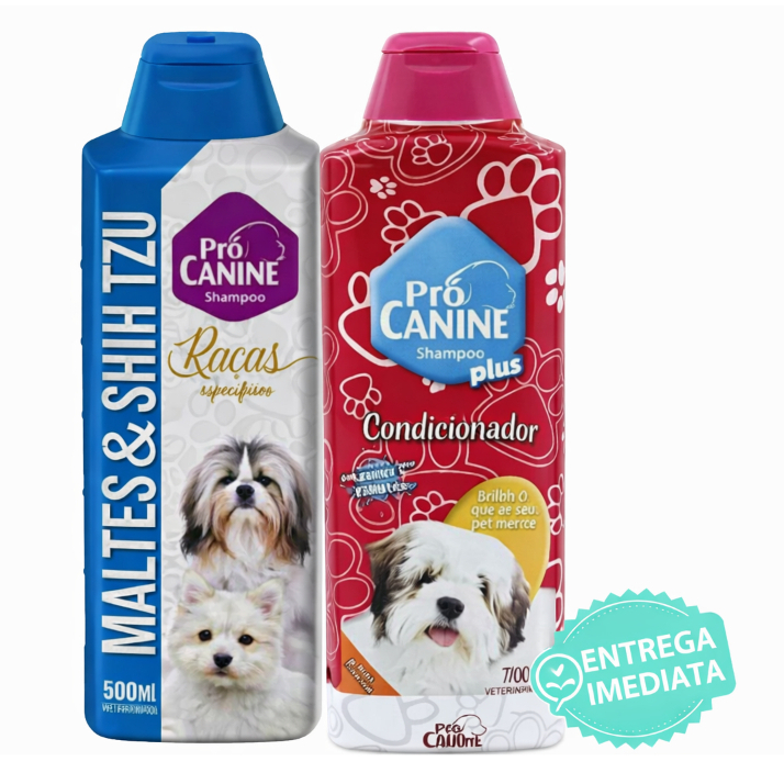 Kit Completo Banho Petz Pró Canine Pelos Longos + Condicionador 700ml em Oferta na Shopee