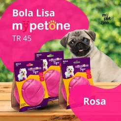 3 Bola Lisa MACIÇA MyPetOne Rosa 45mm Brinquedo RESISTENTE Para Cães
