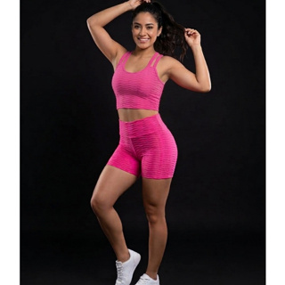 CONJUNTO BROCADO SHORT E TOP ACADEMIA em Oferta na Shopee