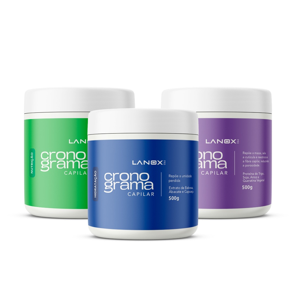 Linha Completa Cronograma Capilar  Lanox 500g