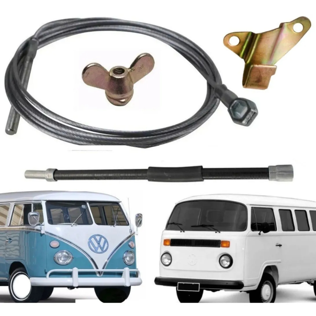 Kit Cabo + Flexivel + Suporte + Porca Embreagem Kombi Ate 96