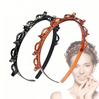 Tiara com Presilhas Ondulada Preta e Marrom Para Cabelo Grosso Não Escorrega Flexível Inquebrável em Oferta na Shopee