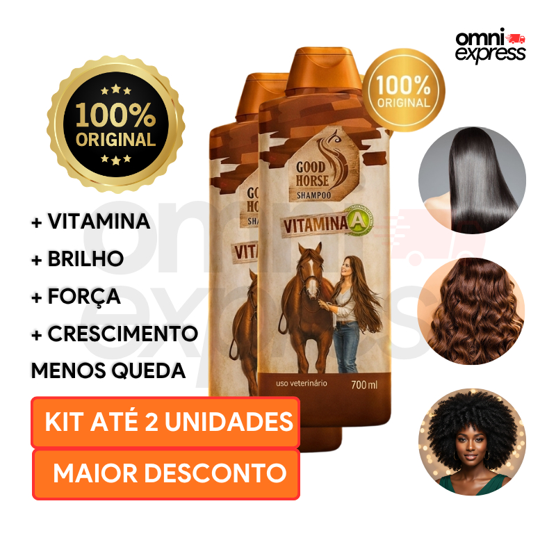 KIT até 2 uni Shampoo de Cavalo Good Horse Com Vitamina A Cresce Cabelo o Famosinho-700ml Original