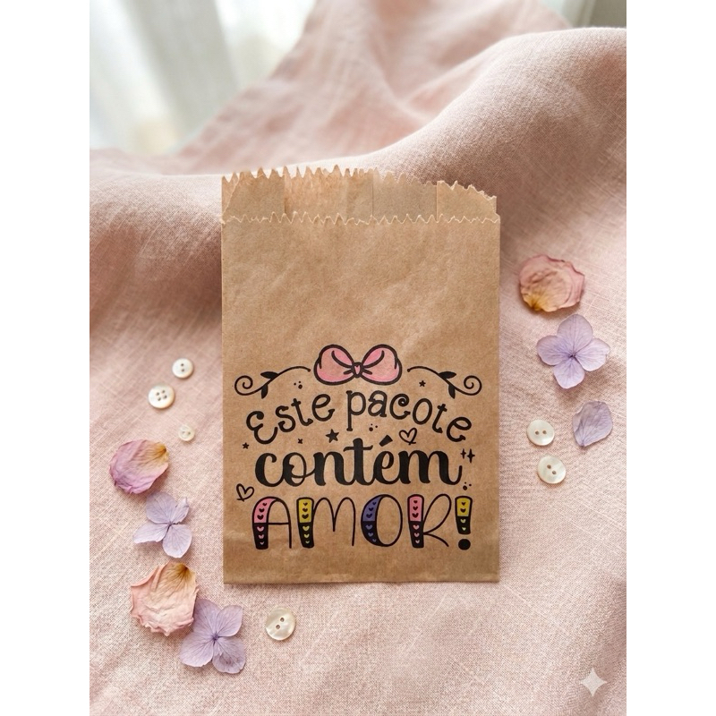 Saquinho Papel Pardo para Mimo Tam 10x15 Embalagem de Papel Pardo