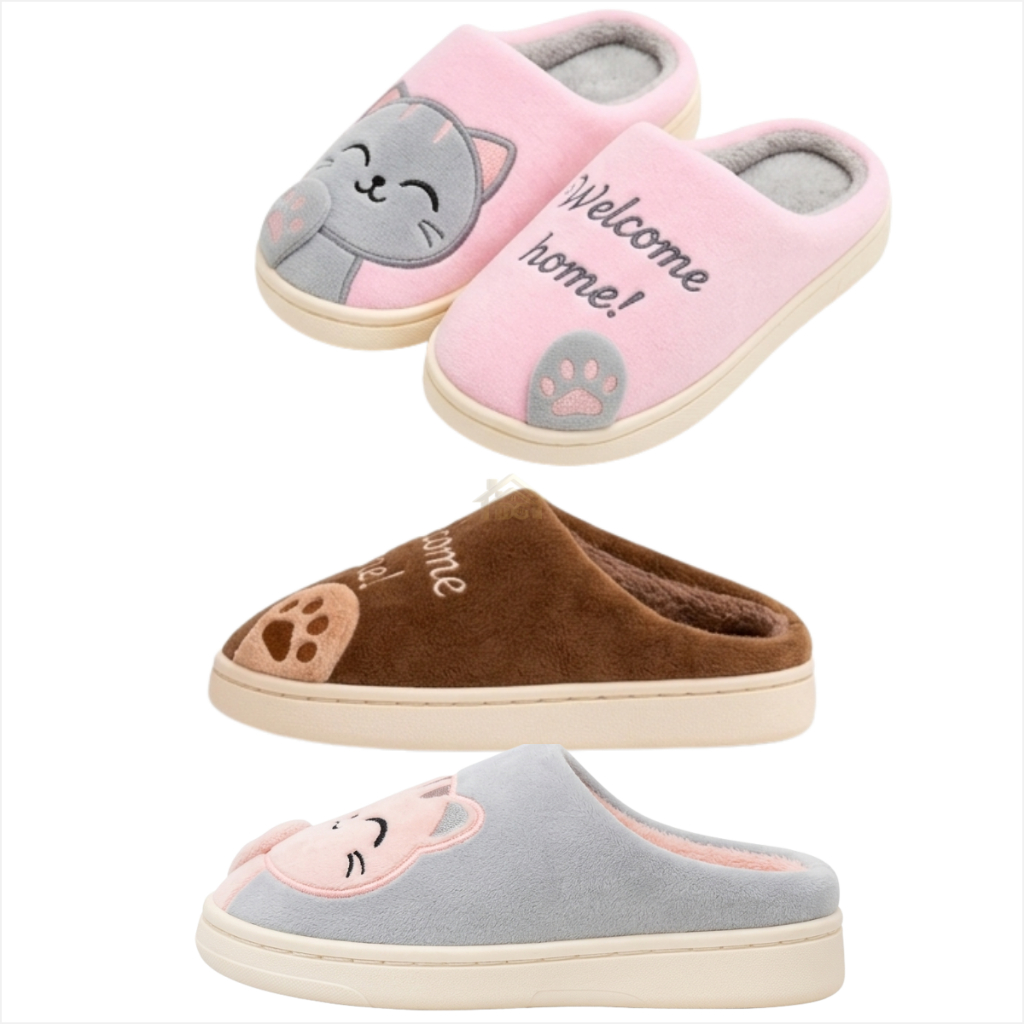 Pantufa Feminino E Masculino Gatinho Nuvem Antiderrapante Unissex