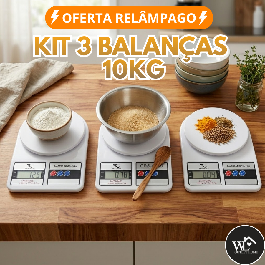 Kit Balanças De Cozinha Digital De Alta Precisao Para Alimentos Nutriçao Confeitaria Dieta