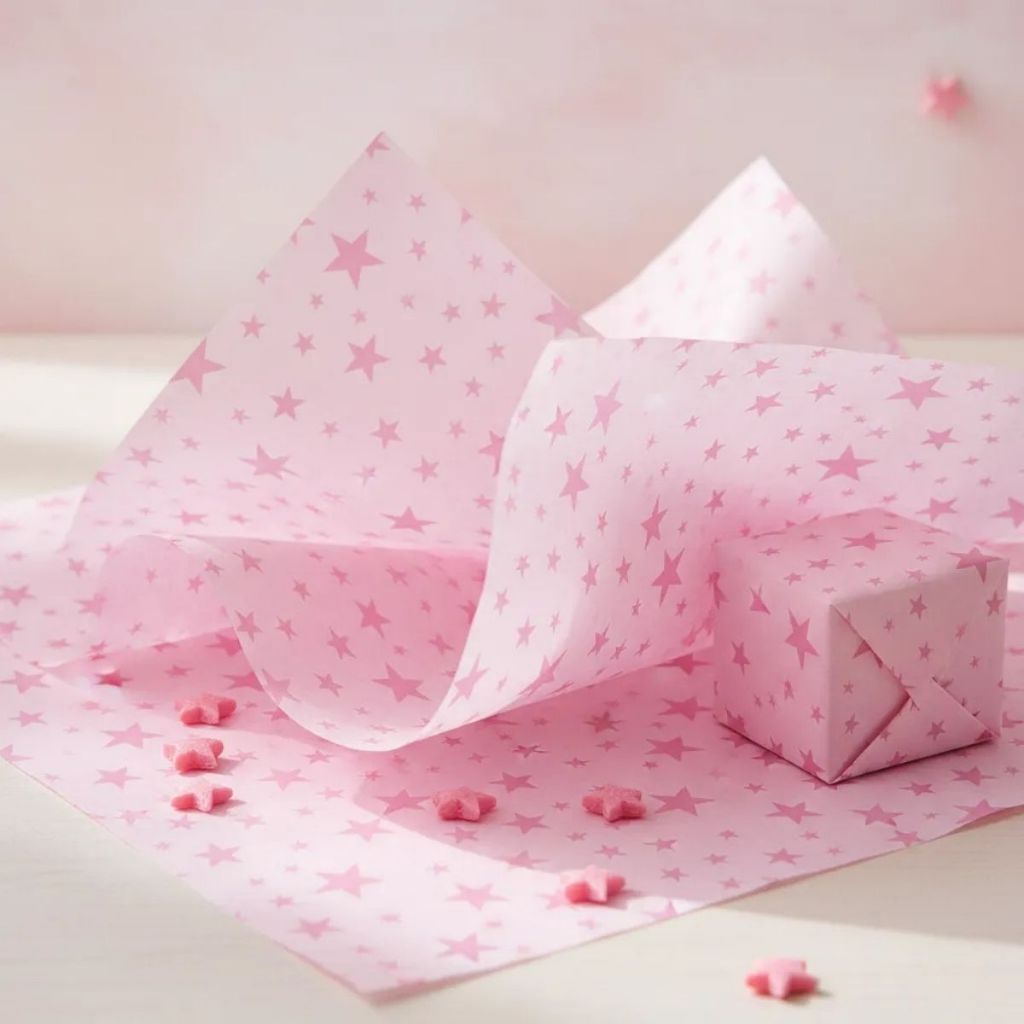 100 Folhas Papel De Seda 48x60cm Estrelas Bolinha Listras Papel Embrulho Presente Artesanato Escolar em Oferta na Shopee