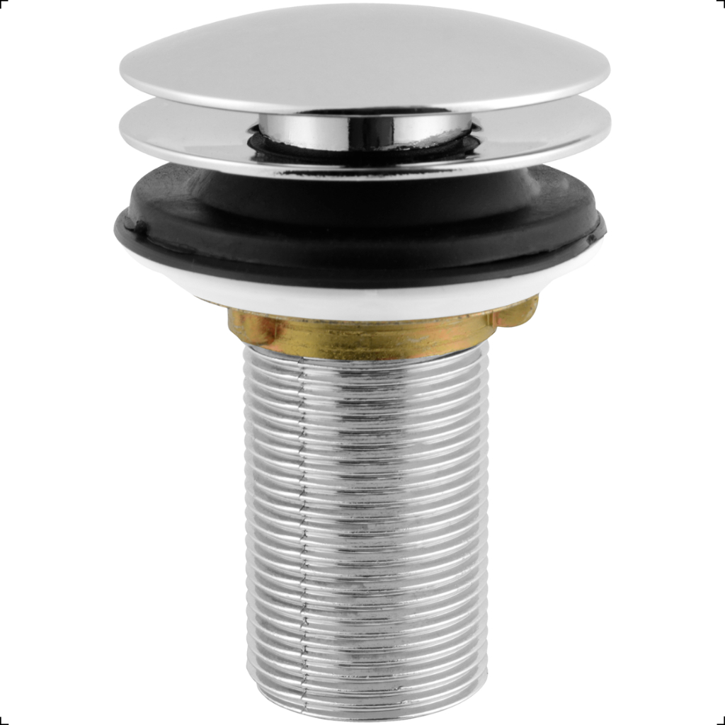 Valvula Click 7/8 Metal Inox Para Cuba Pia Banheiro Lavatorio Lavabo Prateado Cr