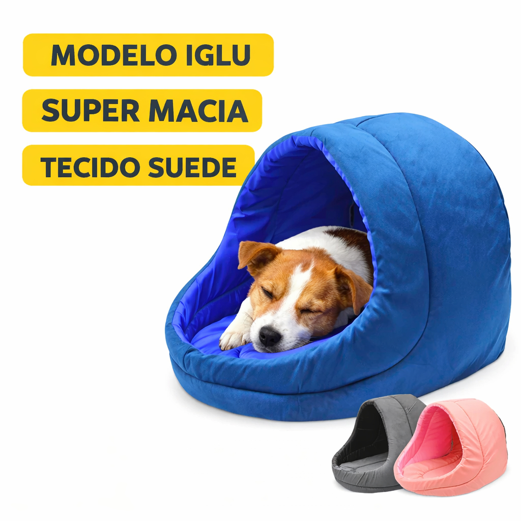 Cama Pet Iglu Suede Super Macia Lavável Cachorro Gato Conforto Premium Não Afunda - Vários Tamanhos e Cores