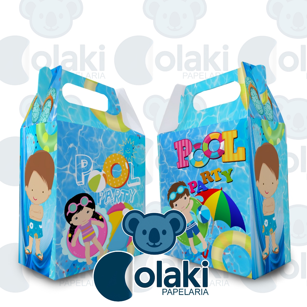 20 CAIXAS MALETA TEMA POOL PARTY, POOLPARTY