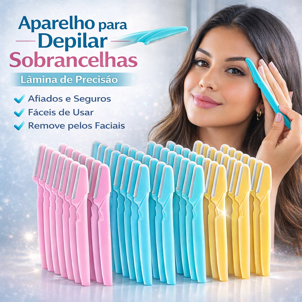Kit 3/6/12/18/24 Lâmina Sobrancelha Rosto Navalha Navalhete Depilação Facial sobrancelhas Buço Axila