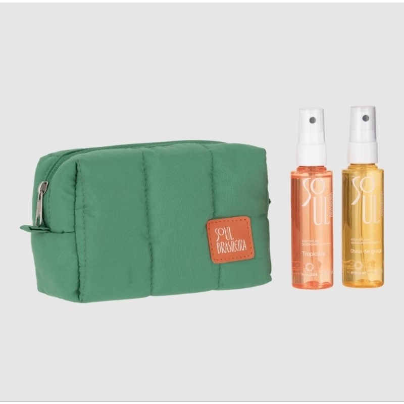 Kit Body Splash Soul Brasileira Tropicália 60 ml + Cheia de Graça 60 ml + Necessaire puffer Hinode Dia das Mães