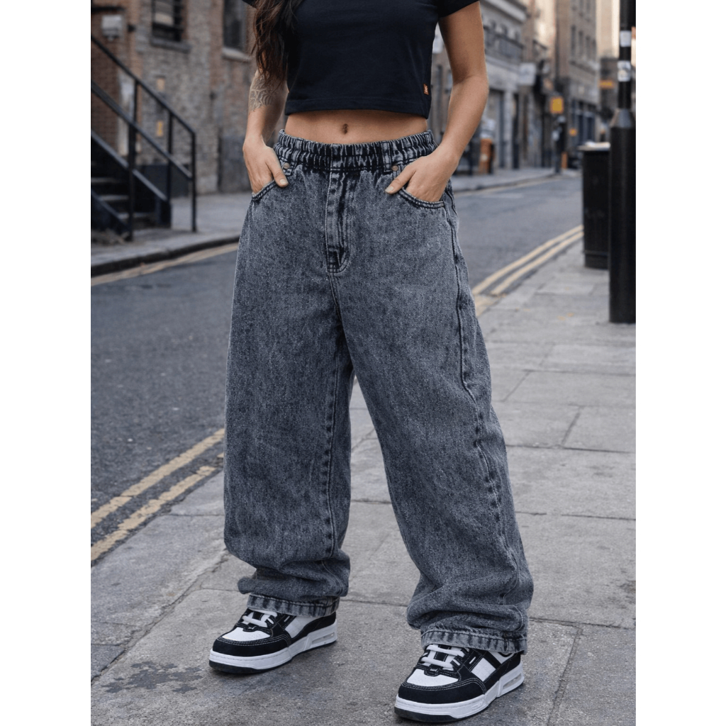 Calça Cargo Feminina Jeans Streetwear em Oferta na Shopee