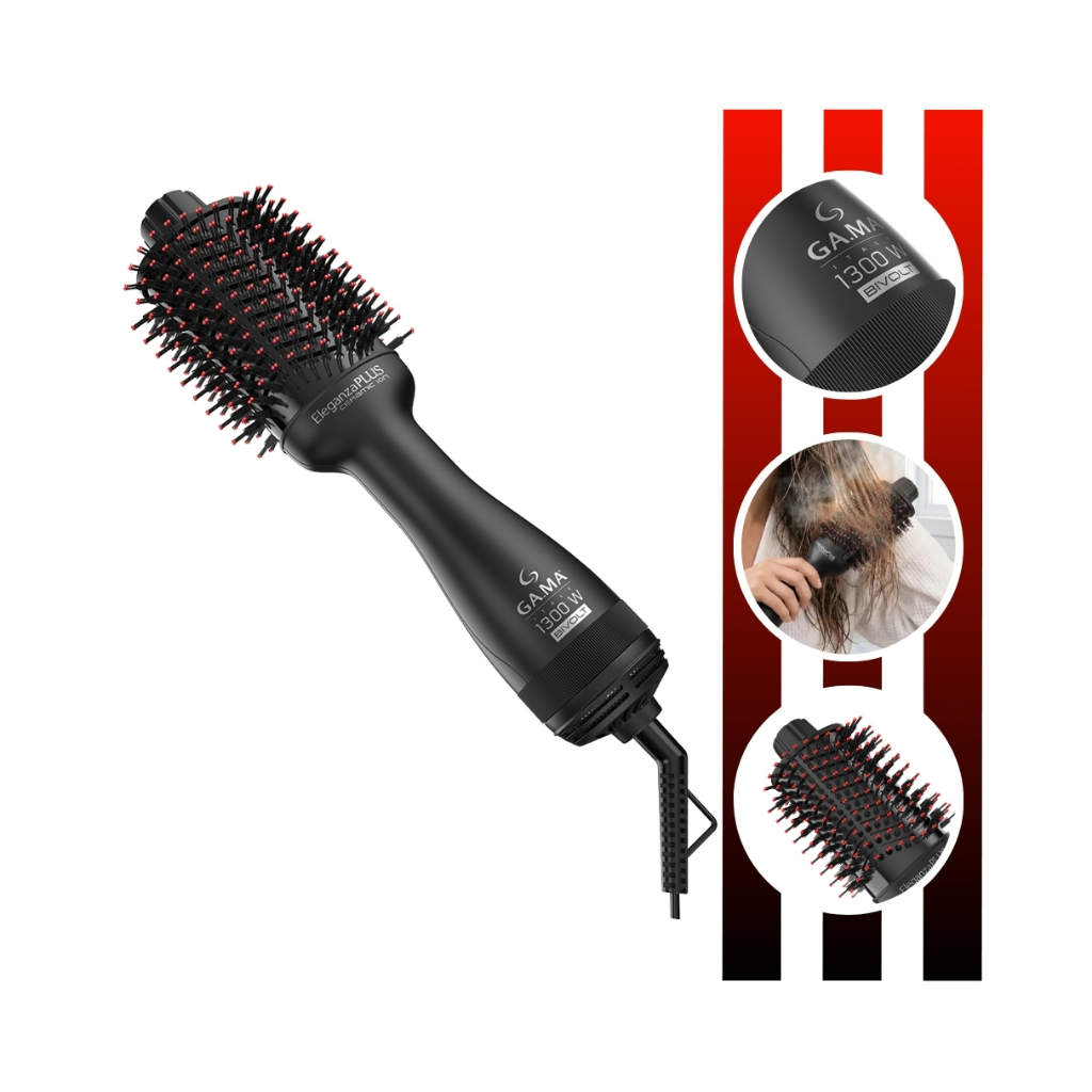 Escova Secadora Eleganza Plus Bivolt Manual Potência de 1300W Gama Italy