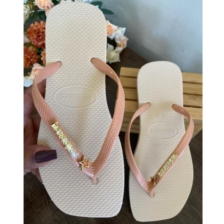chinelo feminino sandália feminina pingente estrela