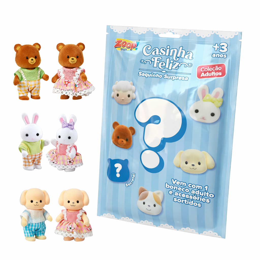 Casinha Feliz Saquinho Surpresa G ADULTO P Bebê - Zoop Toys - ZP01412